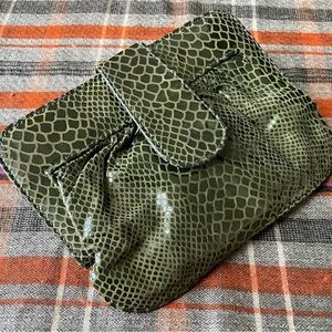 Leather Snakeskin Clutch Purse